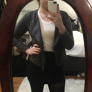 Banana Republic Dark Grey Knit motorcycle jacket